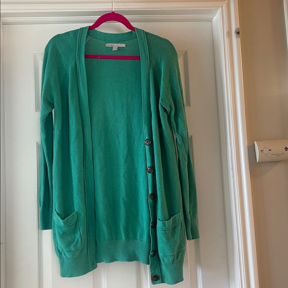 Old Navy Teal Knit Cardigan Sweater